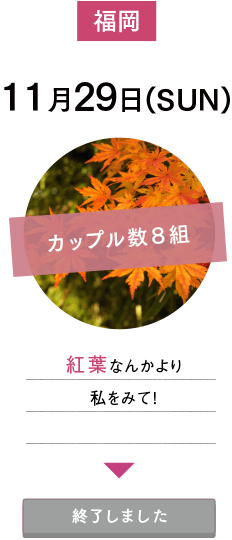 11月29日(SUN)福岡：紅葉なんかより私をみて！