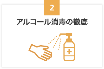 アルコール消毒の徹底